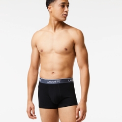 Quần Boxer Lacoste Chính hãng - 3-Pack Logo Waist Trunks - Màu Black/Blue/Green | JapanSport 5H3401-51-B68