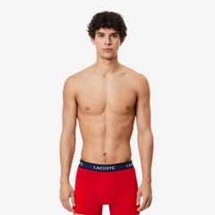 Quần Boxer Lacoste Chính hãng - 3-Pack Microfiber Trunks - Màu Xanh/Trắng/Đỏ | JapanSport 5H9623-51-LAW