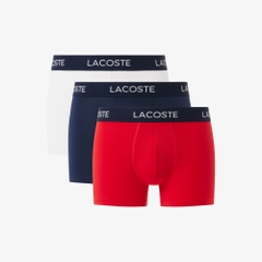 Quần Boxer Lacoste Chính hãng - 3-Pack Microfiber Trunks - Màu Xanh/Trắng/Đỏ | JapanSport 5H9623-51-LAW