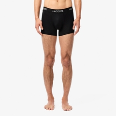 Quần Boxer Lacoste Chính hãng - 3-Pack Microfiber Trunks - Màu Trắng/ Xám/ Đen | JapanSport 5H9623-51-W3Y
