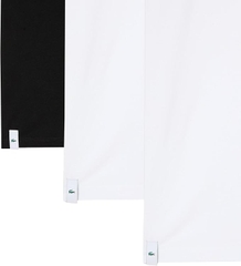 Bộ 3 áo Phông Nam Lacoste Chính Hãng - Chất thun cổ tròn bằng cotton, dáng slim fit - Đen/Trắng | JapanSport TH3374-51-BLG