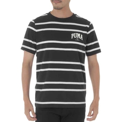 Áo Phông Puma Chính hãng - Casual SQUAD Striped AOP T-shirt - Màu Đen | JapanSport 684220-01