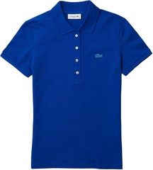 Áo Polo Lacoste nữ Chính hãng - L.12.D Slim Fit Stretch Petit Piqué - Màu Xanh | JapanSport PF5462-51-HEX