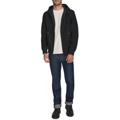 Áo Khoác Levi's Chính Hãng - Buffed Cow Faux Leather Hoody Bomber - Màu Đen | JapanSport LM2RS077-blk