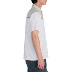 Áo Polo Mizuno Chính Hãng - Ice Touch Solar Cut Short Sleeve Zip-Up Shirt  - Màu Trắng/Xám | JapanSport E2MAC001-87