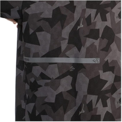 Áo Sơ mi Mizuno Chính Hãng - Golf wear mesh jacquard print long-sleeved ribbed - Màu Đen | JapanSport E2MA2003-08