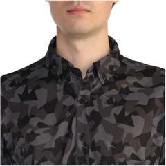 Áo Sơ mi Mizuno Chính Hãng - Golf wear mesh jacquard print long-sleeved ribbed - Màu Đen | JapanSport E2MA2003-08