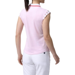 Áo Golf Polo FootJoy Nữ Chính Hãng - Golf Shoulder Stripe Cap Sleeve Shirt - Màu Hồng | Japansport 81951-FJW-S24-S11