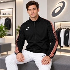 Áo Khoác Asics Chính Hãng - Training Jacket Slim Fit - Màu đen | JapanSport 2031A778