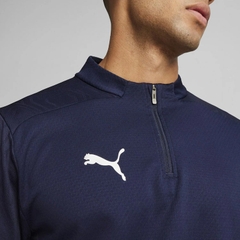 Áo Dài Tay Puma Nam Chính Hãng - teamFINAL Training 1/4 Zip Top - Màu Xanh | JapanSport 659366-06