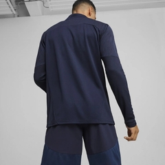 Áo Dài Tay Puma Nam Chính Hãng - teamFINAL Training 1/4 Zip Top - Màu Xanh | JapanSport 659366-06