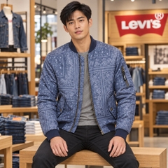 Áo Khoác Levi's Chính Hãng -  Levi's Mens Ma-1 Flight Varsity Jacket -Faded Blue Bandana  | JapanSport    LM2RN192-fbc