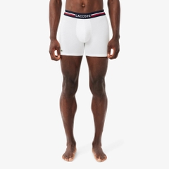 Quần Boxer Lacoste Chính hãng - 3-Pack Cotton Boxer - Màu Navy/Trắng/Xám | JapanSport 6H1281-51-525