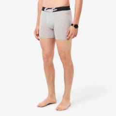 Quần Boxer Lacoste Chính hãng - 3-Pack Long Elastic - Màu Xanh/Xám/Đỏ | JapanSport 6H9302-51-W3T