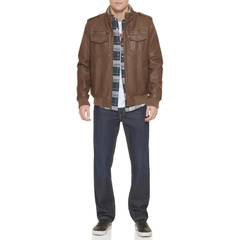 Áo Khoác Levi's Chính Hãng - Faux Leather Aviator Bomber Jacket - Màu nâu | JapanSport LM8RU476-Earth