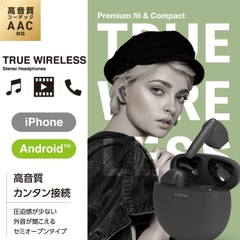 Tai nghe Bluetooth Elecom - LBT-TWS17BK Wireless Earphones | JapanSport