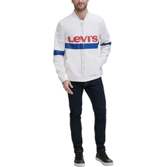 Áo Khoác Nam Levi's Chính Hãng - Lightweight Retro Varsity Bomber Jacket - Màu Trắng | JapanSport LM9RN626-WHT