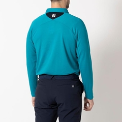 Áo Polo FOOTJOY Chính Hãng - Dry Througlight Men's Long Sleeve Front Pocket Shirt - Màu Xanh | JapanSport 32165-FJ-F24-S01
