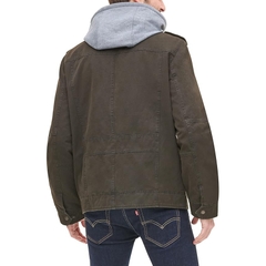 Áo Khoác Levi's Chính Hãng - Washed Cotton Hooded Military Jacket - Màu Nâu Đậm | JapanSport LM8RC364-dbr