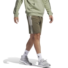 Quần Short Adidas Nam Chính Hãng - Essentials Fleece 3-Stripes - Màu Olive | JapanSport JE8157