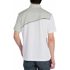 Áo Polo Mizuno Chính Hãng - Ice Touch Solar Cut Short Sleeve Zip-Up Shirt  - Màu Trắng/Xám | JapanSport E2MAC001-87