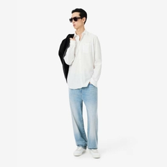 Quần Dài Lacoste Chính hãng - 5 Pocket Straight Cut Indigo Jeans - Màu Xanh Trắng | JapanSport HH2321-51-MKU