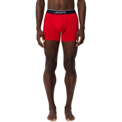 Quần Boxer Lacoste Chính hãng - 3-Pack Cotton Boxer Briefs - Màu Xám/Navy/Đỏ | JapanSport 6H1294-51-W3T