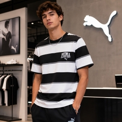 Áo Phông Nam Puma Chính hãng - CLASS Stripe AOP T-shirt Short Sleeve - Màu Đen/Trắng | JapanSport 687604-01