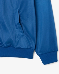 Áo  Hoodie Lacoste Chính Hãng - Women's Oversized Pointelle Stripe Satin Sweatshirt - Màu Xanh | JapanSport SF5260-51-C4X