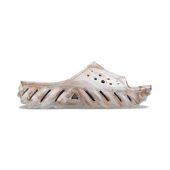 Dép Crocs Chính Hãng - Echo Marbled Slide Bone - Màu be | JapanSport 208467-2Y3