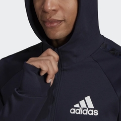 Áo HOODIE Adidas Nam Chính Hãng - AEROREADY DESIGNED TO MOVE SPORT MOTION LOGO - Xanh | JapanSport H28796