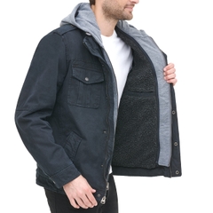 Áo Khoác Levi's Chính Hãng - Levi's® Twill Hooded Military Trucker Jacket - Màu Xanh Navy | JapanSport LM8RC364-nvy