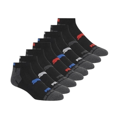 Set Tất Puma Chính hãng - 8-Pack Low-Top Running Socks - Màu Đen/Xám | JapanSport P114180AZ-012