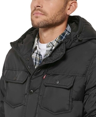 Áo Khoác Levi's Chính Hãng - Performance Hooded Puffer Trucker - Màu Đen | JapanSport LM2RN467-BLK-01-SM