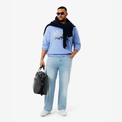 Quần Dài Lacoste Chính hãng - 5 Pocket Straight Cut Indigo Jeans - Màu Xanh Trắng | JapanSport HH2321-51-MKU