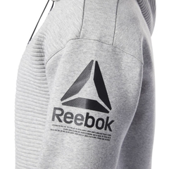 Áo Khoác Reebok Chính Hãng - Workout Ready Fleece Pullover Hoodie - Màu ghi | JapanSport EC0871