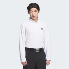 Áo Dài Tay Adidas Nam Chính Hãng - Monogram Long-Sleeve Polo Shirt -Xám Trắng | JapanSport JL7946