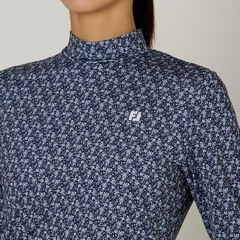 Áo Footjoy Nữ Chính Hãng - Long-Sleeve Mock Neck Floral Print - Màu Xanh | JapanSport FJW-F24-S08