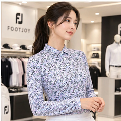 Áo Polo Nữ Foot joy Chính Hãng - Women’s Watercolor Floral Print Long Sleeve Shirt - Màu Trắng | JapanSport 38642 FJW-F25-S01