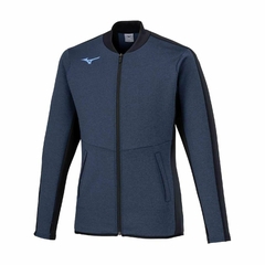 Áo Khoác Mizuno Chính Hãng - Track and Field Wear Mid-Layer Jacket Warm Stretch Slim Silhouette - Màu Xanh | JapanSport U2MCB503-pageant blue heathered