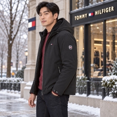 Áo Khoác Tommy Hilfiger Chính hãng - Softshell Hoody with Soft Sherpa Lining - Màu Nâu | JapanSport 156AP477-blk