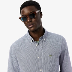 Áo Sơ Mi Lacoste Chính Hãng - Gingham Poplin - Màu Ghi | JapanSport CH5621-51-522