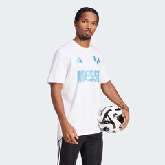 Áo Phông Adidas Nam Chính Hãng - Graphic T-shirt featuring Messi - Màu Trắng | JapanSport JJ1418