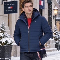 Áo Khoác Tommy Hilfiger Chính hãng - Stretch Poly Hooded Packable Jacket - Màu xanh | JapanSport 151AP619