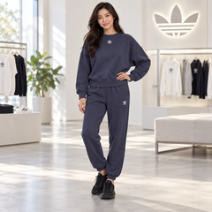 Bộ thể thao Adidas Nữ Chính Hãng - Adicolor Essentials Fleece - Shadow Navy | JapanSport HF7481 + HF7514
