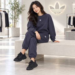 Bộ thể thao Adidas Nữ Chính Hãng - Adicolor Essentials Fleece - Shadow Navy | JapanSport HF7481 + HF7514