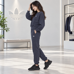 Bộ thể thao Adidas Nữ Chính Hãng - Adicolor Essentials Fleece - Shadow Navy | JapanSport HF7481 + HF7514