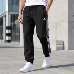Quần Adidas Nam Chính Hãng - AEROREADY Essentials Elastic Cuff 3-Stripes - Đen |JapanSport GK8982