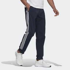 Quần Adidas Nam Chính Hãng - AEROREADY Essentials Tapered Cuff Woven 3-Stripes - Navy | JapanSport GK8981