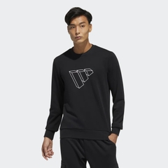 Áo dài tay nam Chính Hãng - BADGE OF SPORT SWEATSHIRT - Đen | JapanSport GP0987